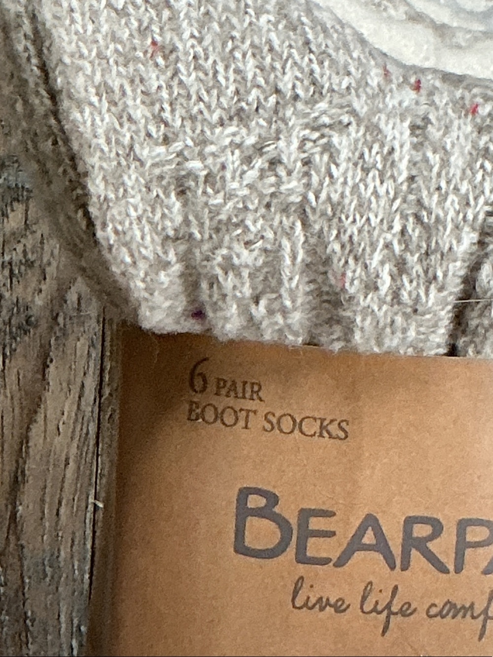 BearPaw Womens Cream Knit Boot Socks - 6 Pack - Picture 2 of 5
